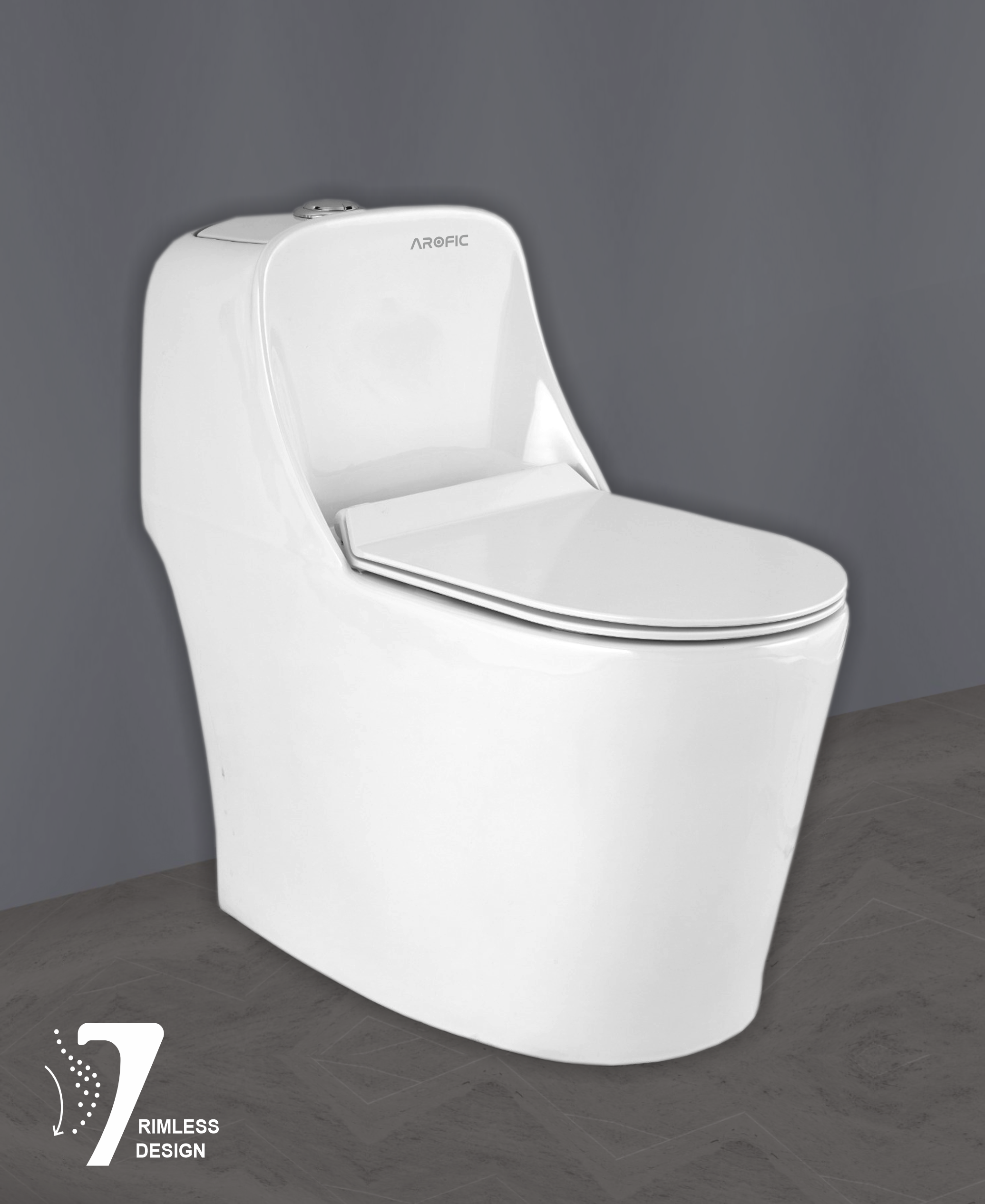 Arofic Alpha One Piece Closet with UF Soft Close Seat Cover