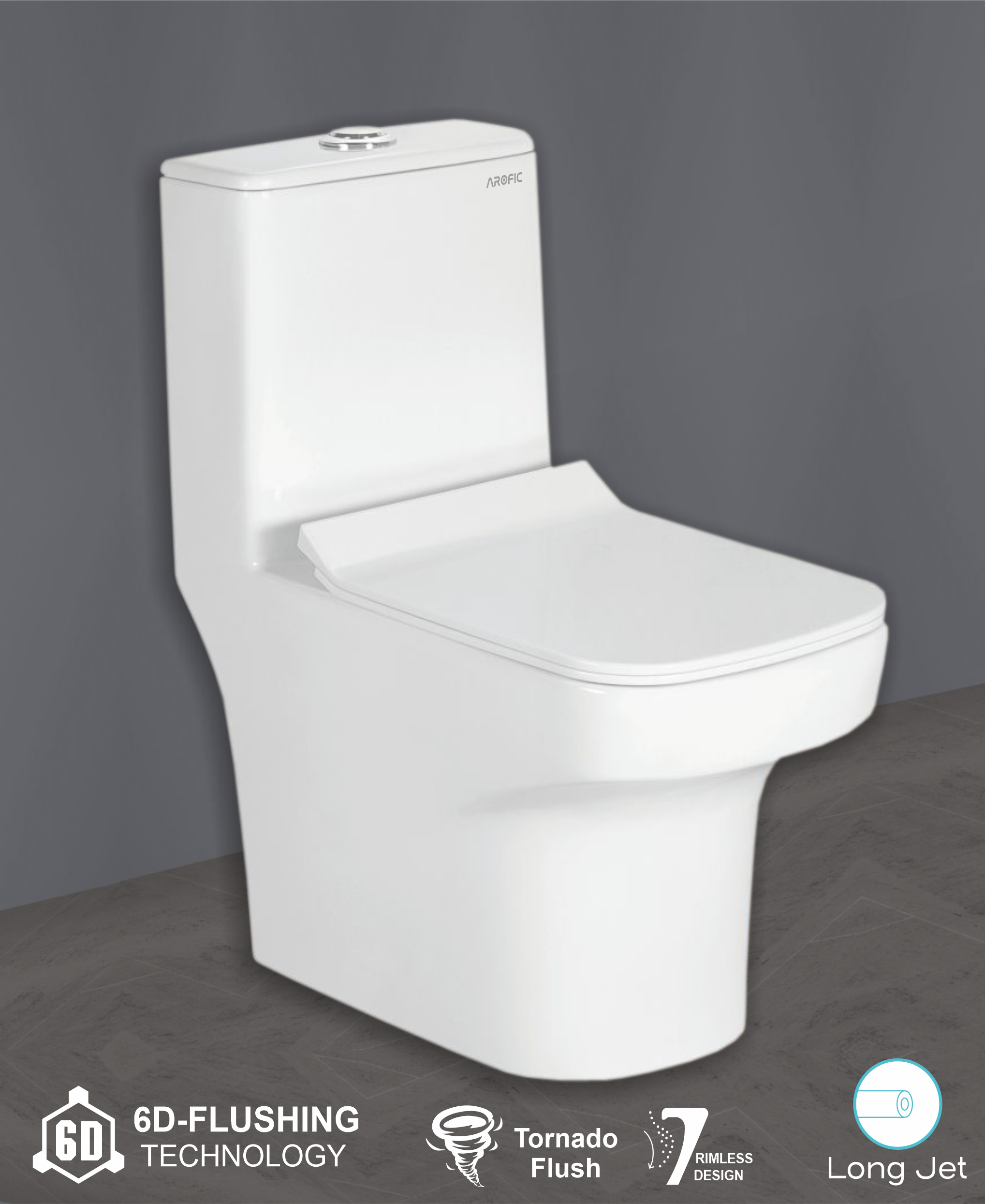 CHROMA (Syphonic) One Piece Closet – Soft Close Seat Cover