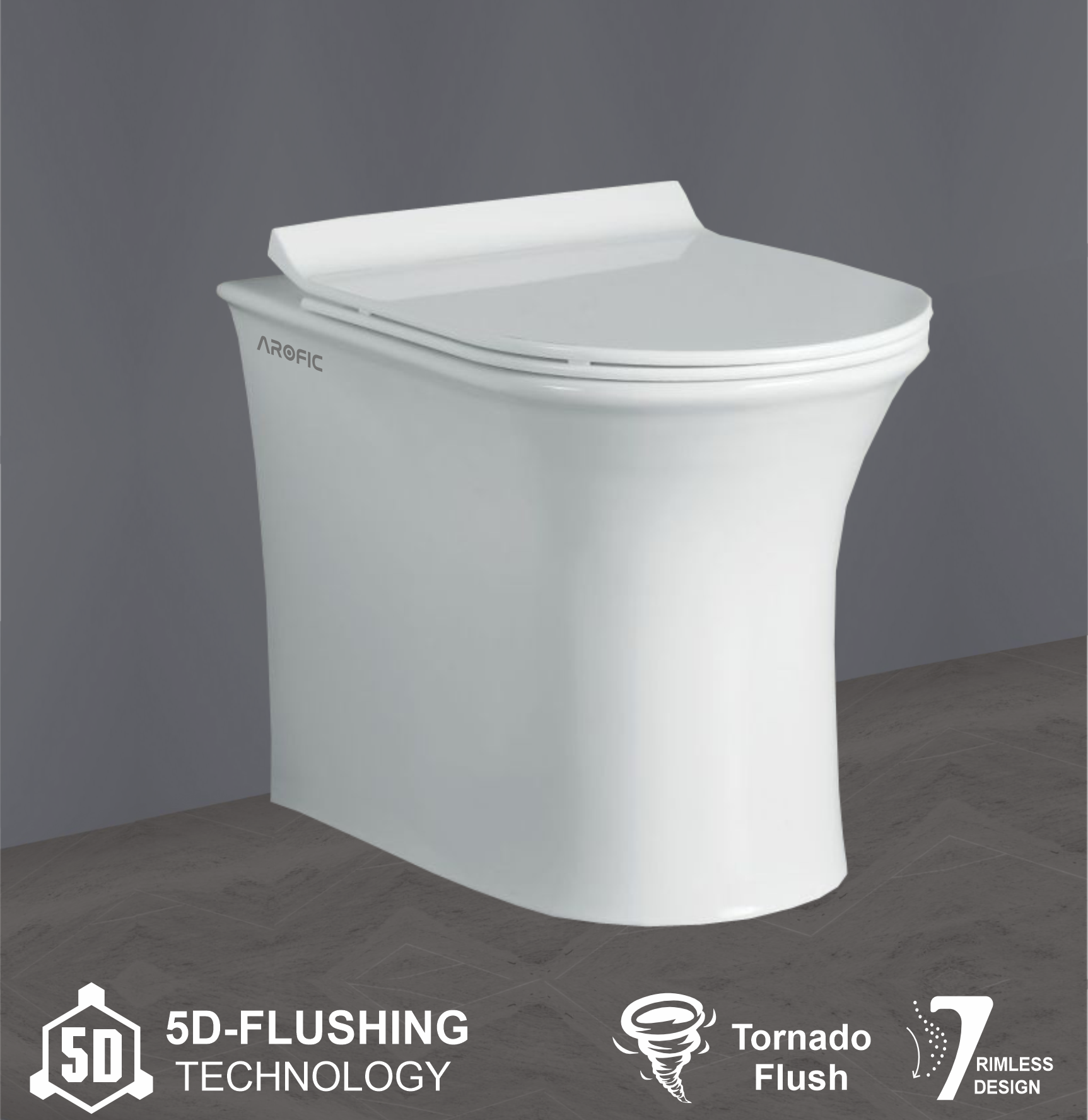 FLUNA (Syphonic) One Piece Closet – 5D Flushing Technology