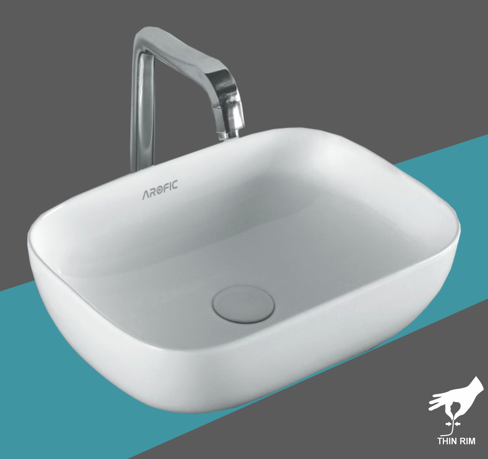 SLEEK Table Top Wash Basin – Modern Square