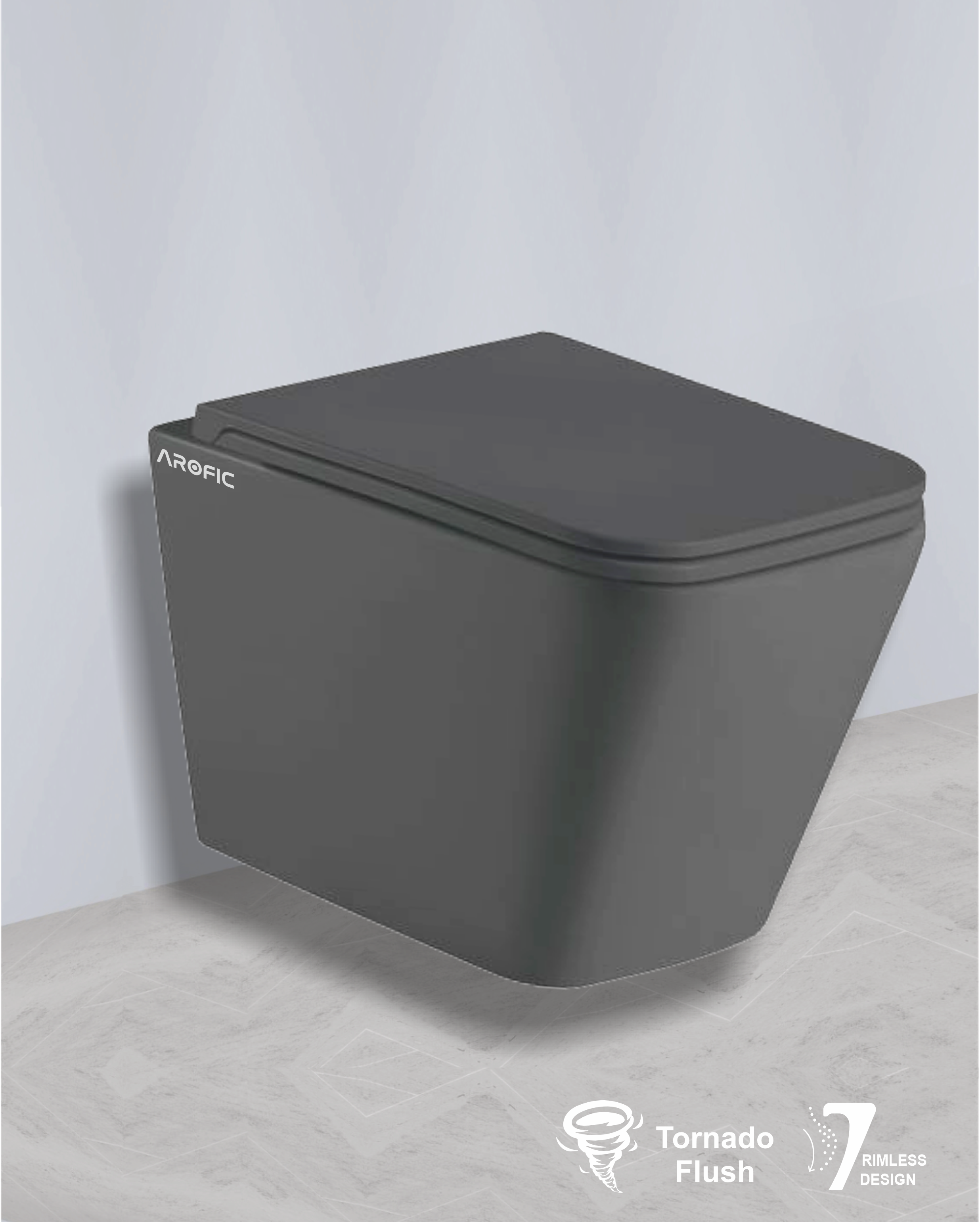 SPECTO One Piece Closet – Matt Black (Tornado Flush)