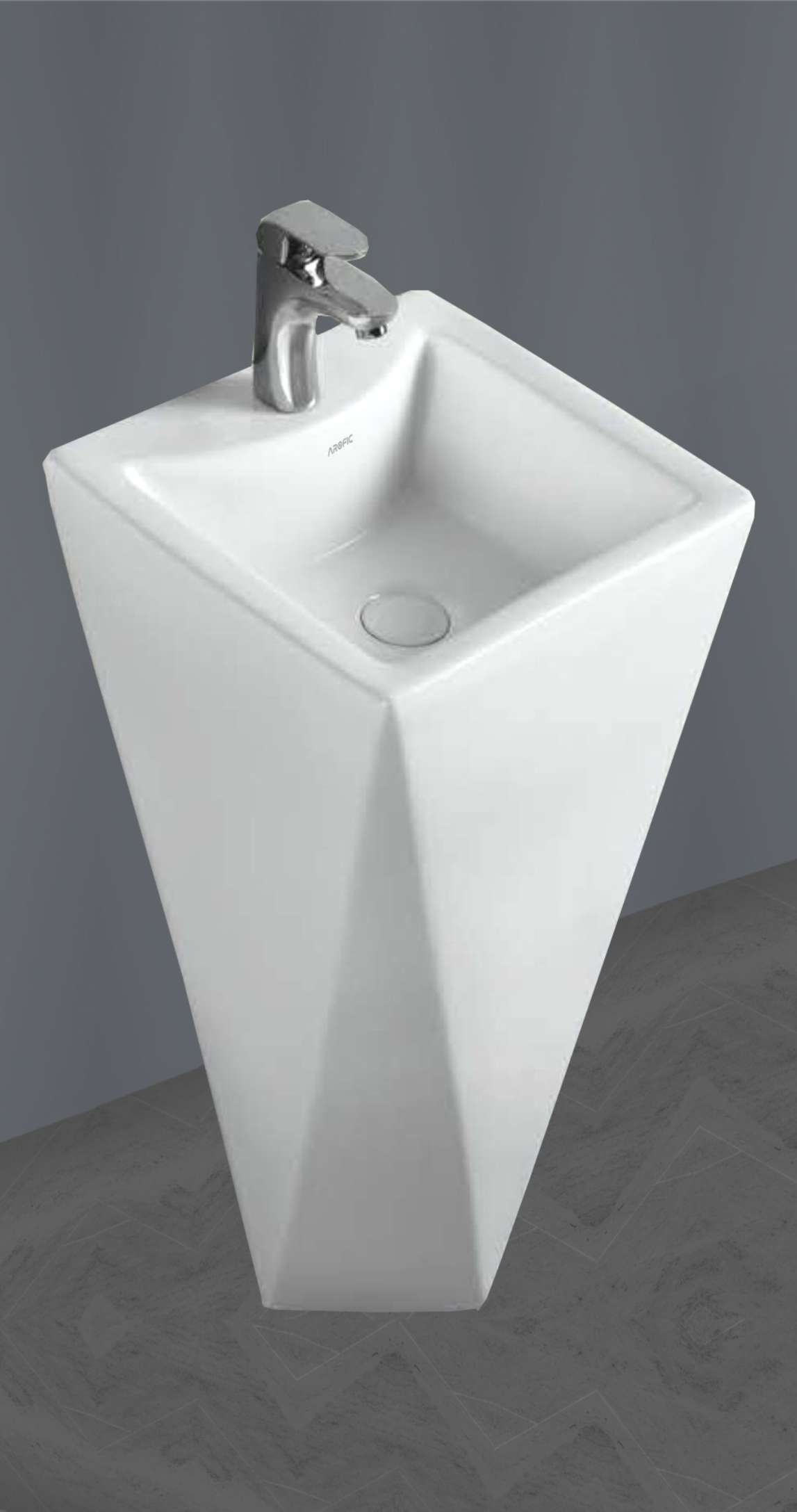 STAR Pedestal Wash Basin – Geometric Design