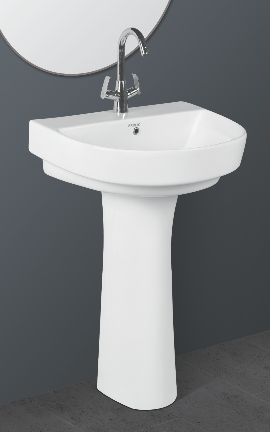 TULIP Pedestal Wash Basin – Elegant Curved Design