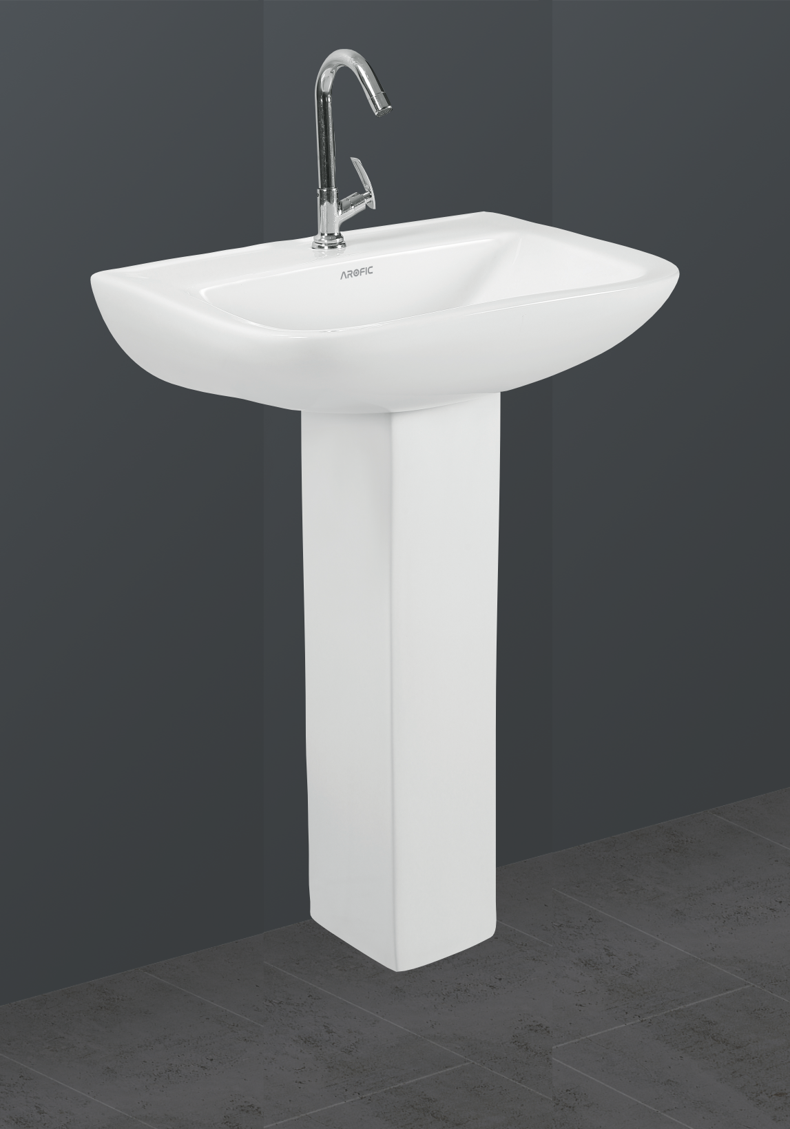TITEN Pedestal Wash Basin – Wide Modern Design